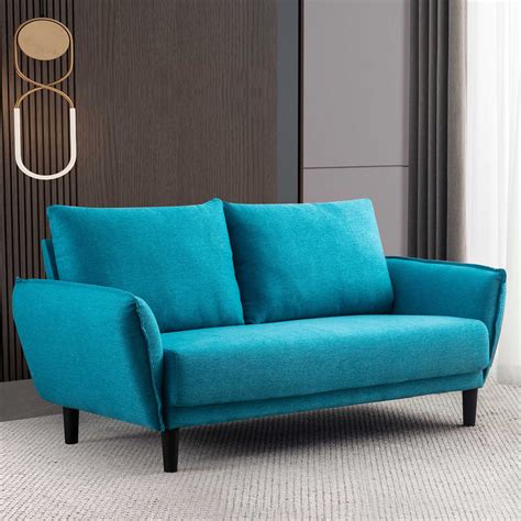 Modern Mini Fabric Sofa For Small Apartment Loveseat Couch With Two