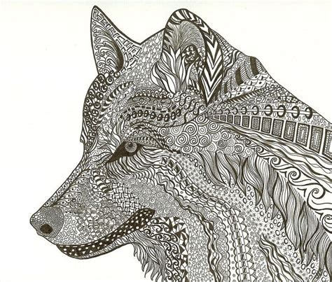 Wolf Zentangle Art Animals Hueso Wallpaper