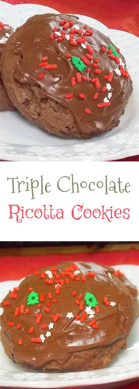 These ricotta cheese chocolate chip cookies taste heavenly! Triple Chocolate Ricotta Cookies - Grumpy's Honeybunch