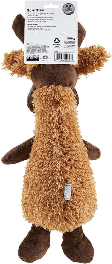 Sound Biterz Scruffles Moose Plush Toy By Outward Hound Large 43cm