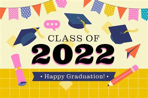 Free Vector Flat Class Of 2022 Background