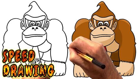 How To Draw Donkey Kong Speed Drawing Youtube