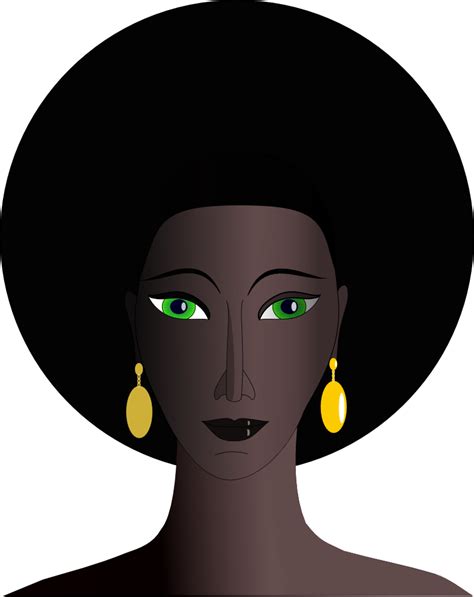 Onlinelabels Clip Art Black Woman With Green Eyes