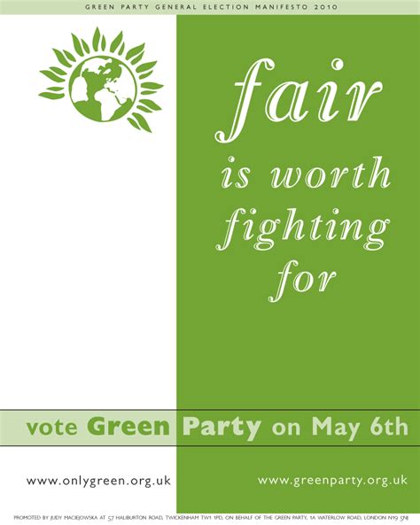 Green Party Manifesto 2010 Annotated Policy Guide Politics