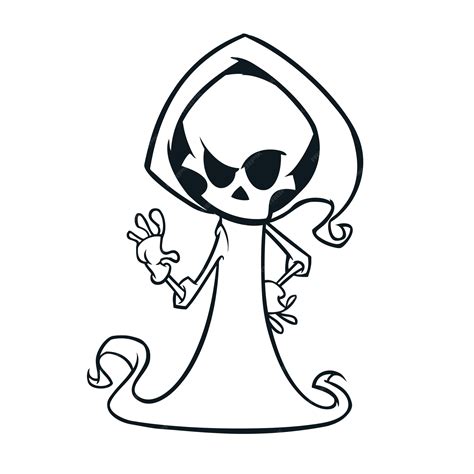 Premium Vector Grim Reaper Cartoon Character Isolated On A White