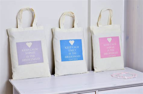 Personalised Keep Calm Bridesmaid Bag By Andrea Fays