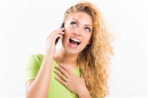 Excited Girl Talking On The Phone Stock Image Image Of People Talking 42473881
