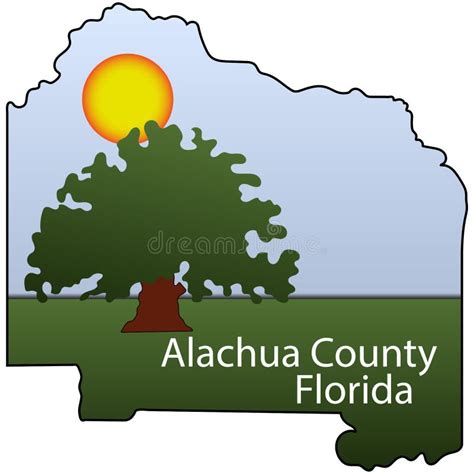 Emblem Of Alachua County Florida State Usa 3d Illustration Stock