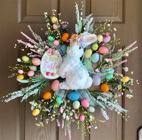 Fairy Bunny Wreath Easter Wreath Spring Wreath Front Door Etsy