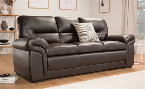 Bromley Brown Leather 3 Seater Sofa Furniture Choice