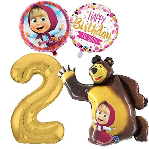 Buy Masha And The Bear Colorful Balloons Set For Birthday 2 Years Happy Birthday Decoration