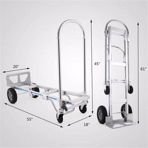 2 In1 Aluminum Hand Truck 770lbs Convertible Portable Foldable Dolly