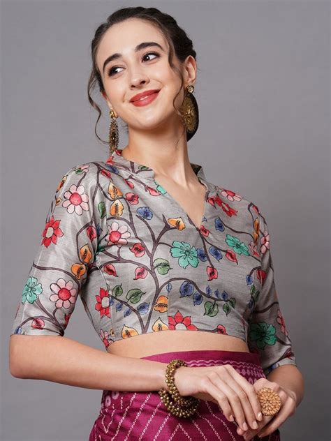 Saree Mall Magenta Festive Dola Silk Printed Saree With Unstitched