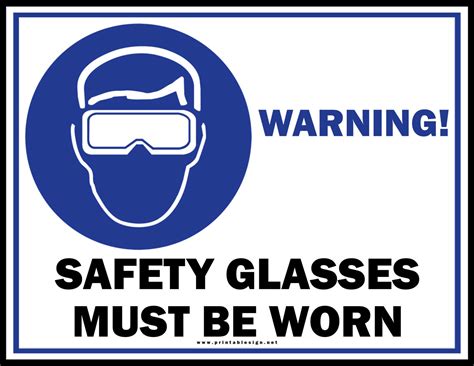 Safety Glasses Must Be Worn Sign Ubicaciondepersonascdmxgobmx