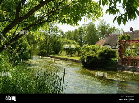 The Serenity Of The River Lambourn With Lush Riverbanks Stock Photo Alamy