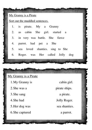 My Granny Is A Pirate Literacy Pack Teaching Resources