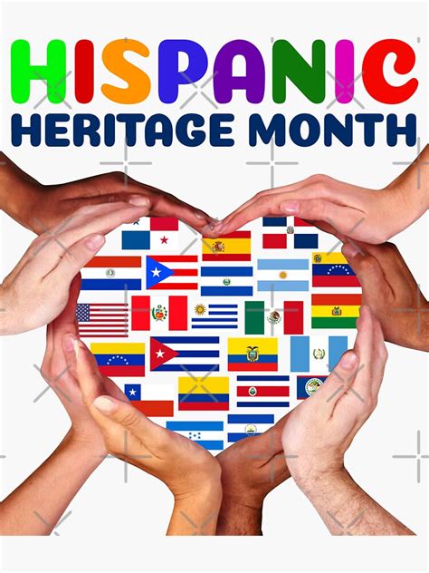 Hispanic Heritage Month All Countries Heart Hands Sticker For Sale By