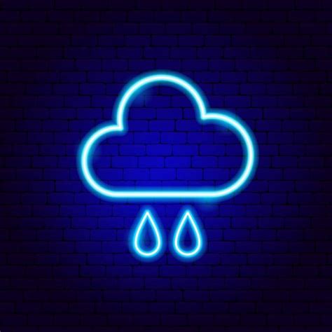 Rainy Cloud Drops Neon Sign Stock Vector Image By ©annaleni 327561620