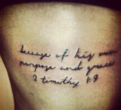 Because Of His Own Purpose And Grace 2 Timothy 19 On The Right Rib