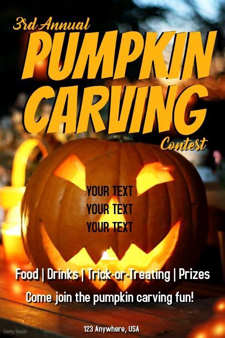 Pumpkin Carving Pumpkin Carving Contest Poster Pumpkin Carving Contest