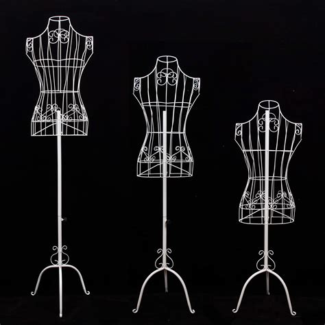 Female White Metal Steel Wire Mannequin Dress Form For Sewing Display