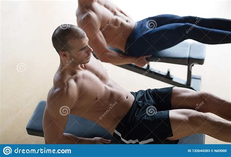 Guys Working Out Together In Gym Stock Image Image Of Lifestyle