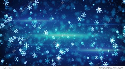 Glow Snowflakes Falling Seamless Loop Animation 4k 4096x2304 Stock
