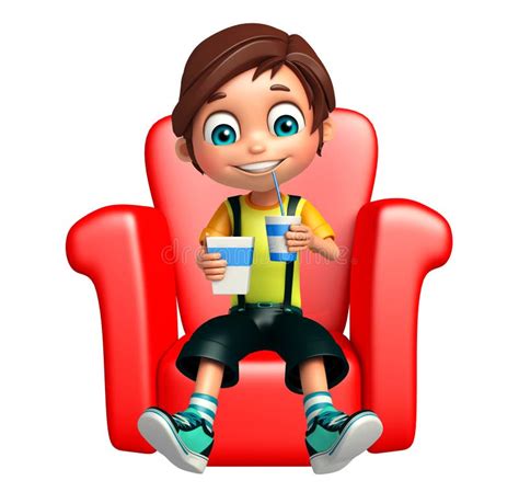 Kid Boy With Sitting On Chair Stock Illustration Illustration Of