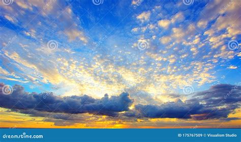 Blue Sky And Sunrise Overlay Clouds And Beautiful Blue Sky Background