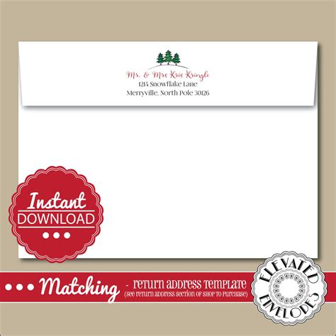 Editable Christmas Envelope Templatechristmas Envelope Etsy