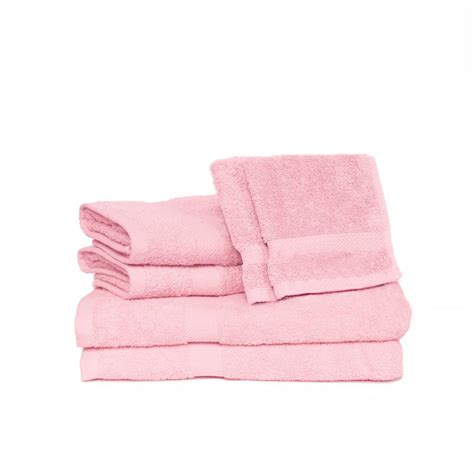 4 hand 4 face 2 bath towel. Espalma Deluxe 6-Piece Cotton Terry Bath Towel Set in Pink ...