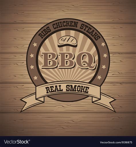 Barbecue Bbq Grill Logo Stamp Retro Poster Vector Image