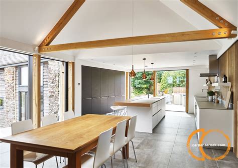 Kitchen Link Extension With Oak Frame Barn Conversion Exterior Barn