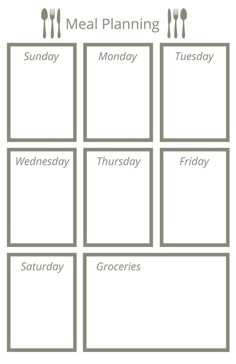 Weekly Meal Planning Template Etsy