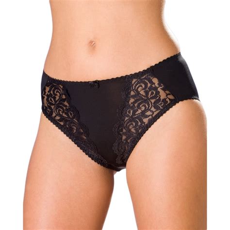 New Ladies Camille Black Lace Mesh Womens Lingerie Knickers Briefs
