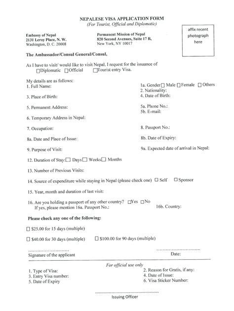 Nepal Visa Application Form Pdf Complete Online Airslate Signnow