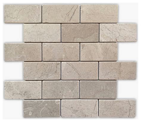 Crema Marfil Polished 2x4 Brick Marble Mosaic Modern Wall And Floor