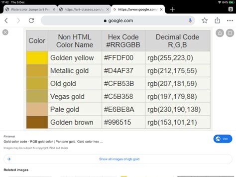 Hex Code For Metallic Gold