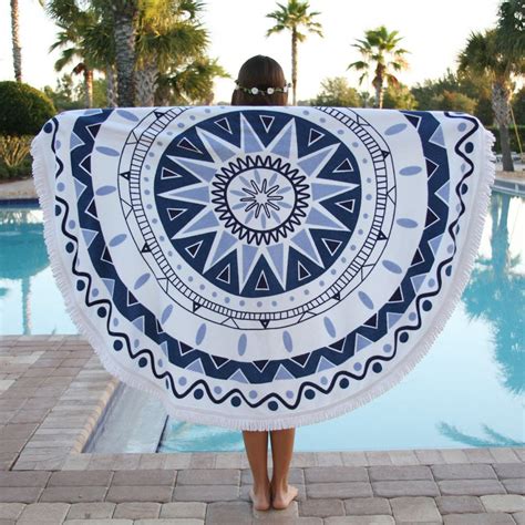 Summer 150150cm Geometric Printed Round Beach Towelsbath Towel With
