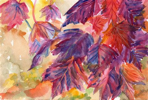 Watercolor Leaves By Mark Jennings Autumn Painting Painting Fall