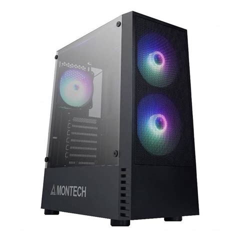 Gabinete Gamer Montech X2 MESH Mid Tower Vidro Temperado Black ATX