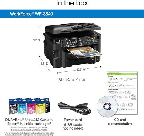 Epson Workforce Wf 3640 All In One Wireless Color 55 Off