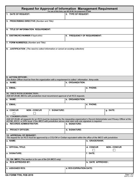 Da Form 7799 Fill Out Sign Online And Download Fillable Pdf