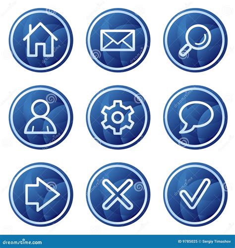 Basic Web Icons Blue Circle Buttons Series Stock Illustration