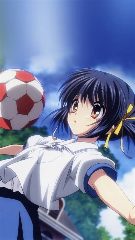 PAPERS.co | iPhone wallpaper | ar82-anime-art-illustration-girl-football-cute