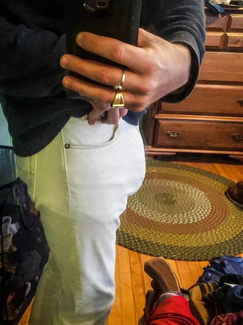 Bulging Right Out Of These Tight White Pants Nudes CockOutline