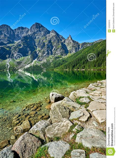 Green Water Lake Morskie Oko Tatra Mountains Stock Image Image Of