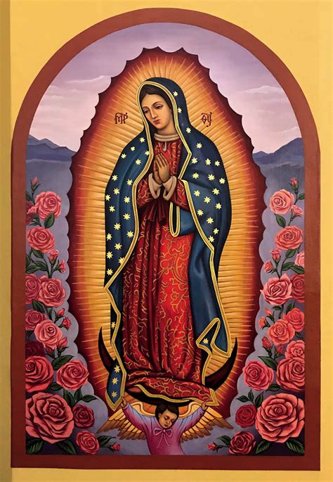 Virgen De Guadalupe Printable Catholic Illustration Wall Line Art 692