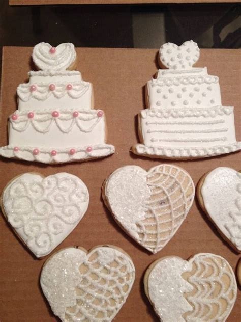 Wedding Cake Cookies Along With Heart Shaped Cookies Wedding Cake Cookies Cookie Decorating
