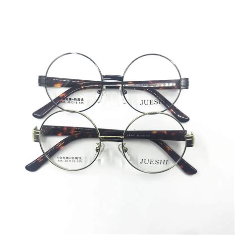 Vintage 48mm Round Acetate Metal Eyeglass Frames Full Rim Glasses Rx Able Spectacles In Mens